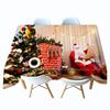 Christmas Tree Tablecloth Santa Claus Gift Rectangular Round Table Cover Towel Holiday Decor