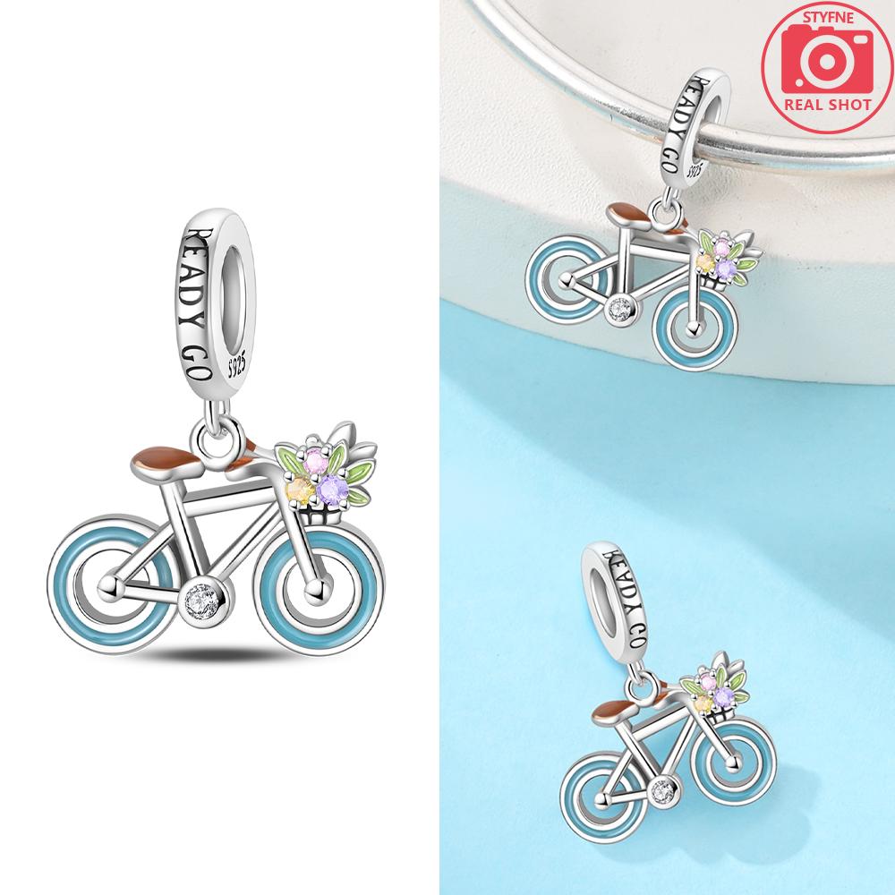Original Copper Blue Bowknot Ocean Starfish Turtle Bicycle Pendant Charm Bead Fit Bracelet Women Jewelry Accessory Gift