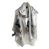 New Chinese elegant silk scarf women's new temperament versatile mulberry silk long scarf high-end gift plain crepe satin silk scarf