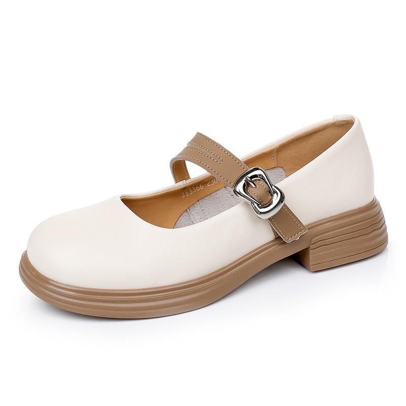

Fashion Sheepskin Mary Jane Women s Shoes Summer Genuine Leather Soft Bottom Mother s Shoes Large Size Shoes Casual Shallow Mouth Pumps 43