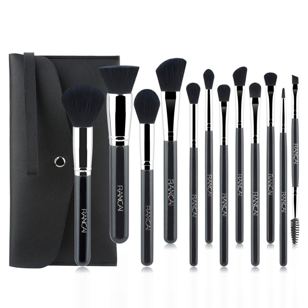 New 12 makeup brushes cover brush black soft hair loose powder brush foundation brush eyeshadow brush eyelash brush multi-functional beauty