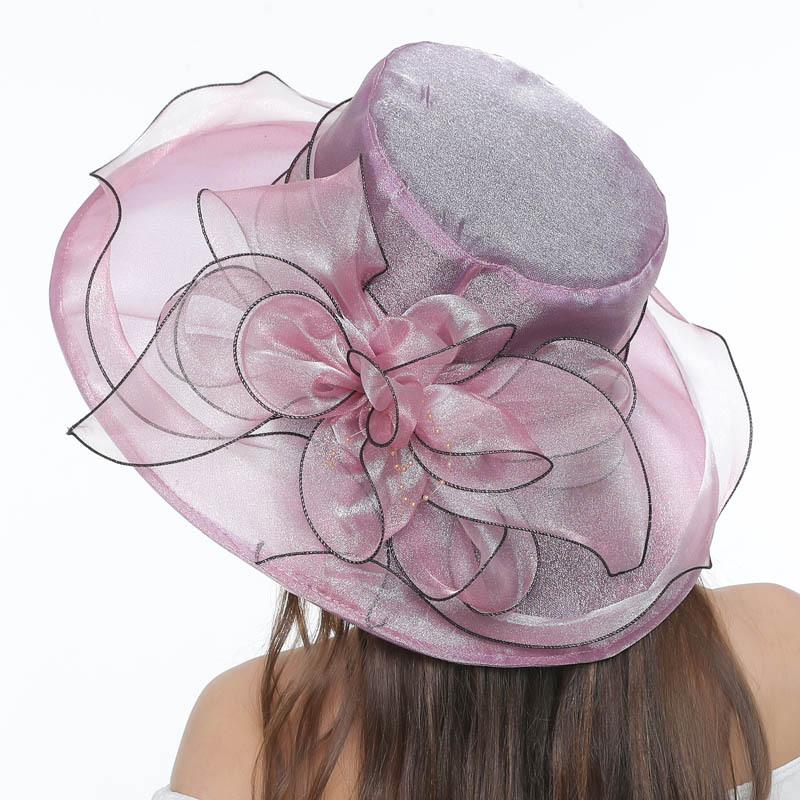Spring and Summer Korean Version of Retro Flower Mesh Sun Hat Organza Beach Sun Hat Top Hat