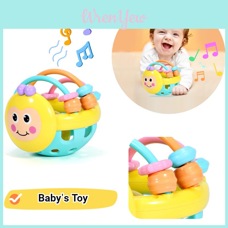 Colorful Baby Bee Soft Gel Bed Bell Rattle Toy Hand Grasping Ball Toy Children's Puzzle Toy