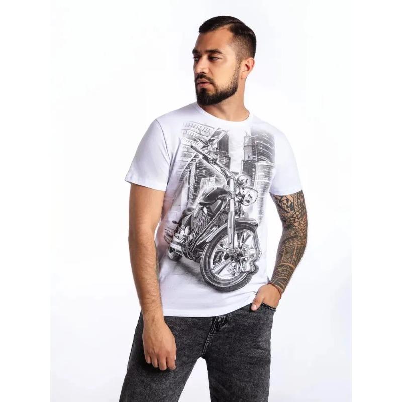 Summer Printed 3D Digital Cool Motorcycle Loose Plus Men's Casual Trendy Short Sleeved T-shirt Top