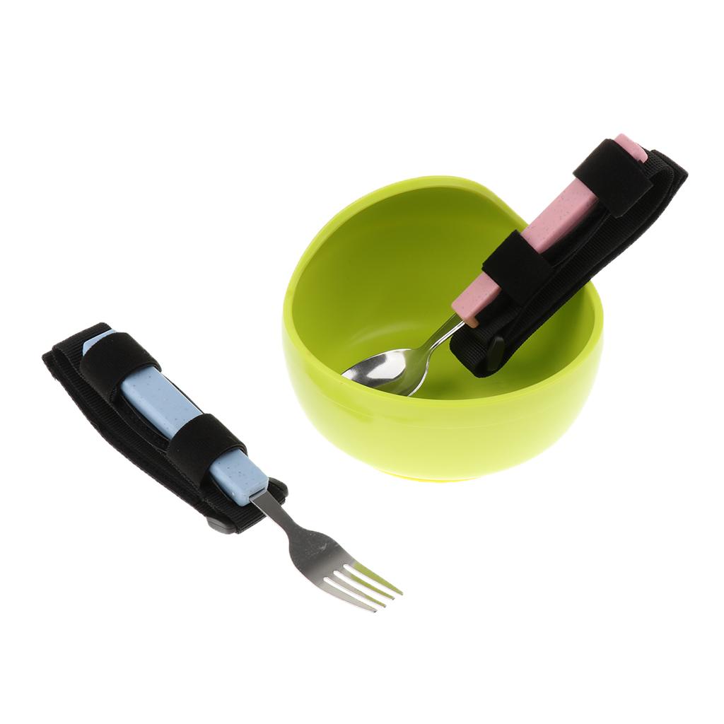 Adaptive Utensil Eating Aids Spoon Fork Bowl Comb Toothbrush with Hand Strap
