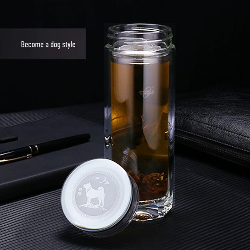 Noah Diamond Crystal Double-Layer Glass Tea Cup