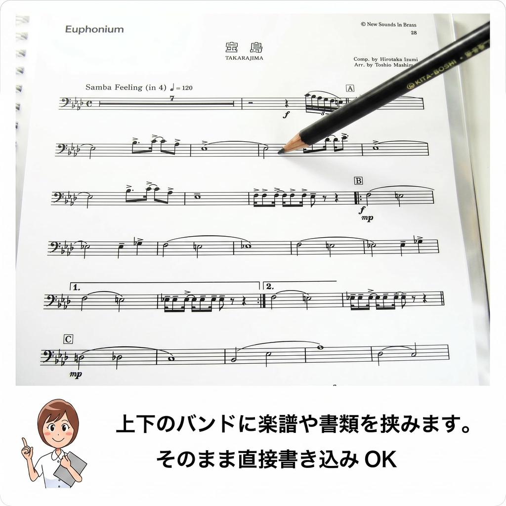 File PLUS DO Sheet Music Writable Band 30 Pockets Single Item File, File, Ring-Type, (Black, Purchase)