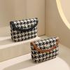 Mini Square Plaid Canvas Lipstick Makeup Bag Plaid Coin Wallet Large Capacity Storage Bag