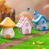 Cartoon House Sculpture Statue Funny Resin House Creative House Figurine House Funny House Collectible Mushroom Resin Crafts