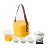 Travel Tea Set Mutton Fat Jade White Porcelain Kung Fu Tea Set Outdoor Portable Quick Guest Cup Holiday Gift Printing
