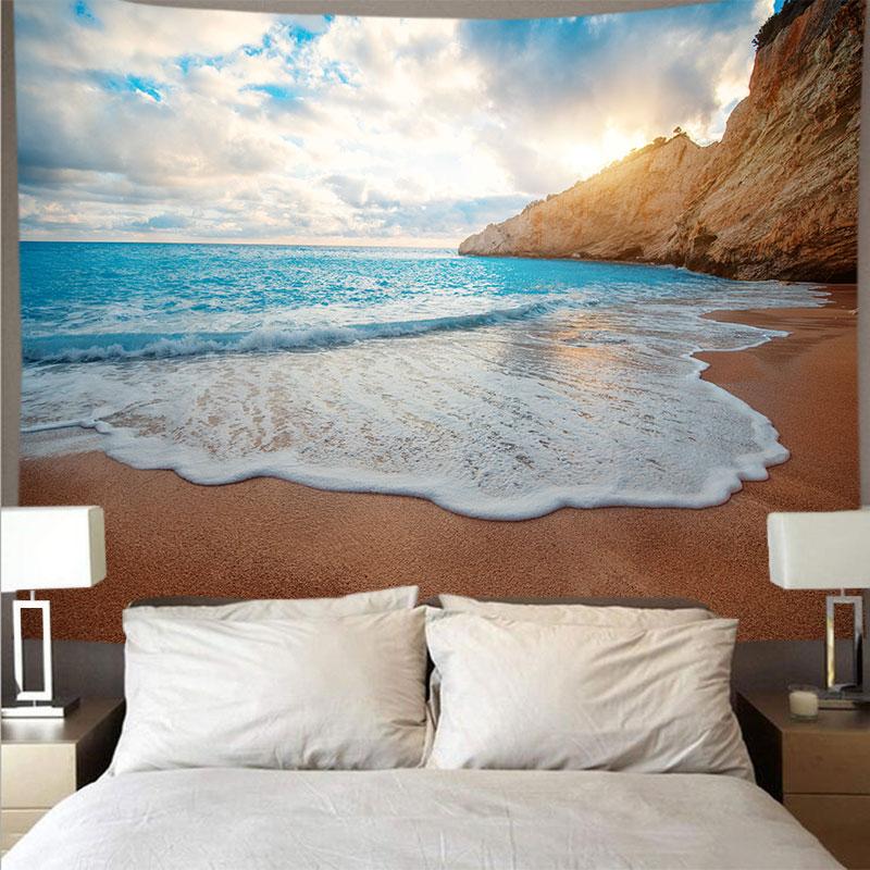 

Гобелен с горами и озерами, природные пейзажи, настенный художественный принт, тонкий полиэстер, подвесная ткань, украшение для дома, гобелен 200x150cm