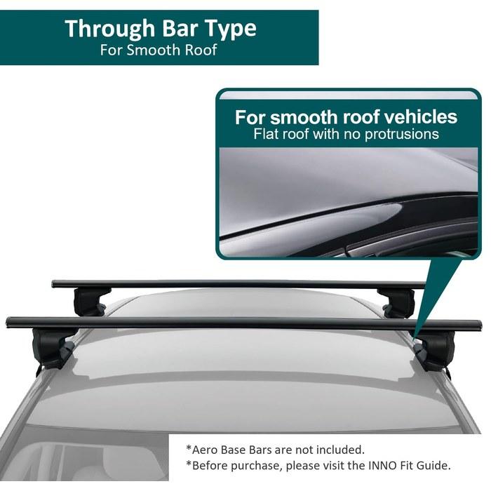 INNO XS250 Aero Low Profile Base Stay Smooth Roof Through (Set of 4) Black 2 7/8 inch (73mm)