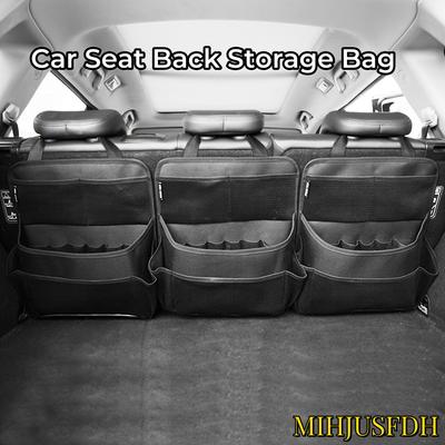 Organizador de maletero de coche, bolsa de almacenamiento para asiento trasero ajustable, red de alta capacidad, organizadores de respaldo de asiento de automóvil Oxford multiusos, Universal