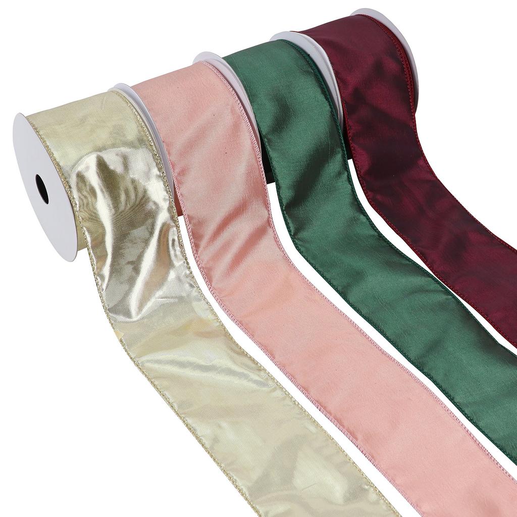 Customized 6.3Cm Cuff Tape, Composite Imitation Hemp Wire Edge Webbing, Special Craftsmanship Christmas Decorative Bow Ribbon