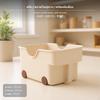 MultiFunctional Cabinet Storage Basket, Cream Design Under Sink Organizer, PVC Pullpullable Bin with