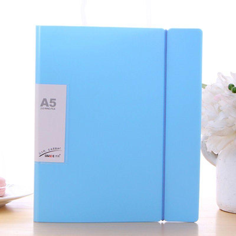 

A5/B5 Loose-Leaf Document Holder 100 Pages Transparent Insert Bag 20/26 Holes Loose-Leaf Folder Invoice Storage Clip A5/20 Hole-Sky Blue Shell