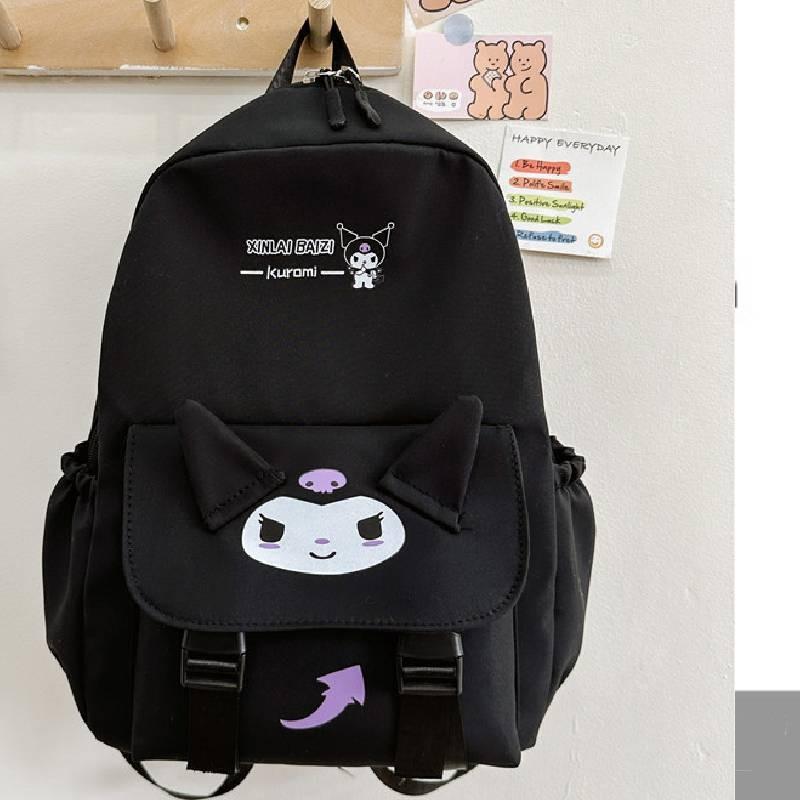 Backpack For School With Nylon Material And Expandable Design For Teens** чёрный