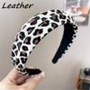 Fascia di velluto con stampa leopardata larga 4 cm con imbottitura in spugna per accessori cerchietti per capelli casual da donna e signora