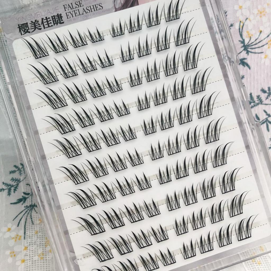 Fox Eye False Eyelashes Glue-free Natural Voluminous Fiber Lashes for Daily Hanfu Makeup