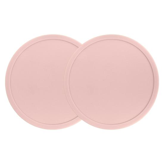2Pcs 10CM Silicone Coaster Heat-resistant Non-slip Raised Edge Spill-proof Countertop Round Drink Coffee Tea Cup Holder Kitchen Supplies
