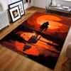 1PC Horseman with Red Sunset Carpet for Living Room Bedroom Sofa Home Decor Rus Non-slip Floor Mat Luxury Gift