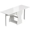 Dining Table Foldable Kitchen Table with Storage for 2-4 People Folding Table for Small Spaces Dining Room 160 x 60 x 75 cm White