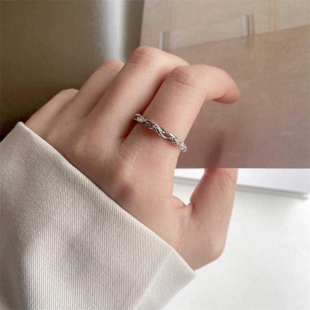925 Sterlingsilber Damen Offener Bandring - Nicht anlaufend, Vielseitiger kleiner Fingerring, High-End Modedesign