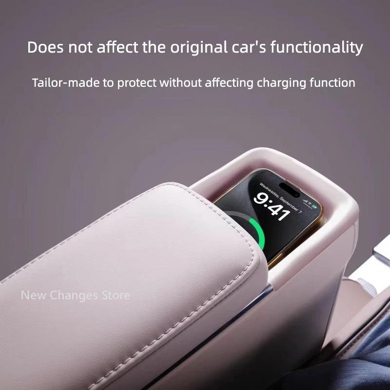 For Xpeng X9 Car Second Row Seat Armrest Wireless Charging Silicone Protective Pad Upgrade Modify Accessories
