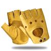 Small New Men's Genuine Leather Gloves Fingerless Half Finger for Driving Fitness Motorcycle Cycling Goat Skin Mittens