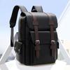 Men's Leather Shoulder Backpack - Waterproof Retro Laptop Bag for Business & Travel (Large Capacity Vintage Schoolbag)