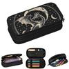 Mysterious Silvery Dragon And The Moon Pencil Cases for Student Gifts Pen Box Pencil Bag Large Capacity Pencil Pouch