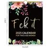 2025 Fu-ck It Wall Calendar for Tired-Ass Women, 2025 Fu-ck It Calendar for Tired Women, Home Office Hanging Calendar, Funny Swear Word Monthly