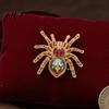 Punk Rock Style Accessories Gothic Spider Brooch Pin, Colorful Rhinestones Decor, Retro Decorative Pins for Jackets Alloy Lapel Pin And Backpacks