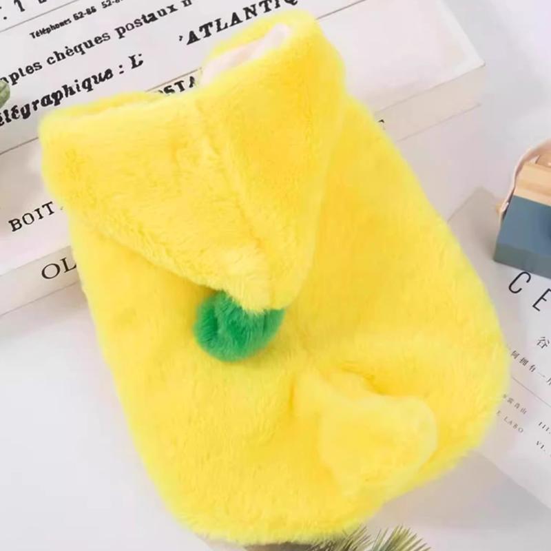 Pet Banana Clothes Winter Warm Transformed Banana Dress for Dog Cat Plush and Thicken Banana Costumes Puppy Jumpsuit