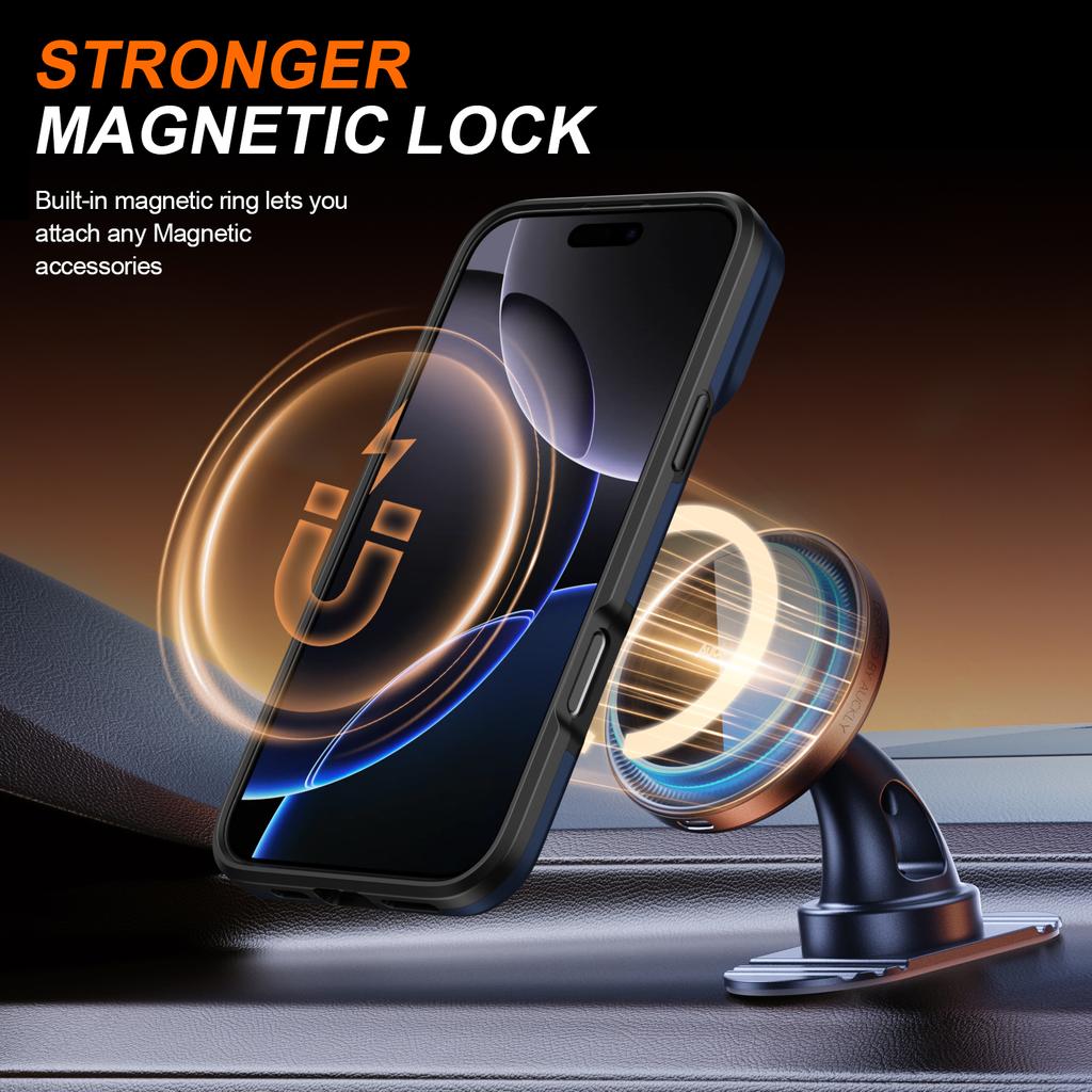 Case For iPhone 17 16 15 14 13 12 Pro Max Plus 17Air Heavy Duty Rugged Armor Magnetic Bracket Slide Camera Protection Cover