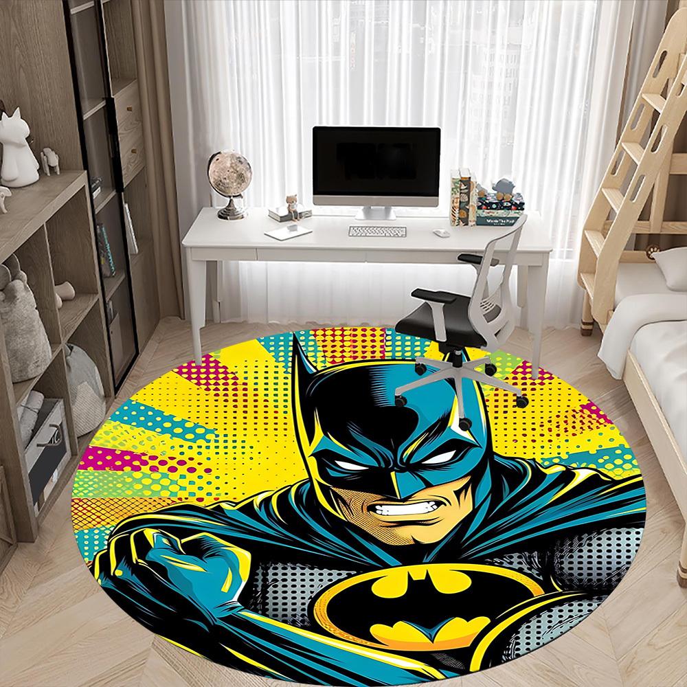 1pc Batman, Superhero Chair Carpet for Office Non-Slip, Indoor Non-Slip Washable Carpet, Non-Shedding Mat For Office yy251030010