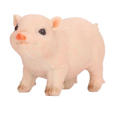 Niedliche Schwein-Gartenstatue, Kunstharz, Tierfigur, Outdoor-Skulptur, Kunstharz, Rasenornament, Mini, Rosa