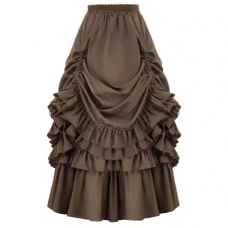Halloween Renaissance Pirate Skirt Medieval Court Style Irregular Long Dress Party