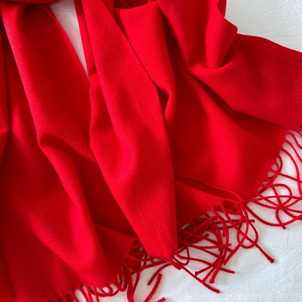 Scarf Women's Solid Color Winter New Fashion Mid Length Warm Scarf Shawl Scarf