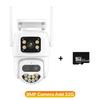 New EU 4K 9MP WIFI IP Camera Three Lens 8X Zoom Outdoor PTZ Camera HD AI Auto Tracking Security Camera P2P CCTV Surveillance ICSee