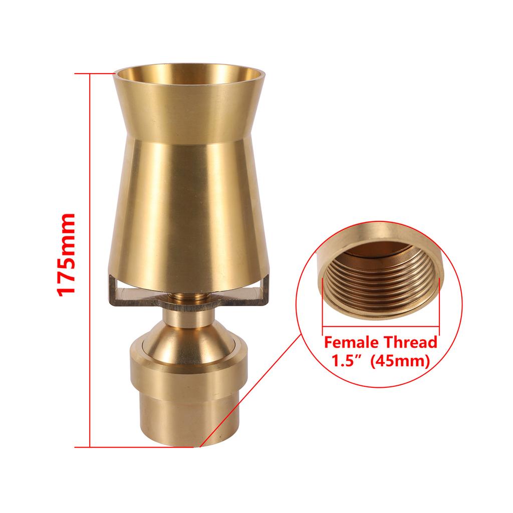 Air-Blended Bubbling Jet Fountain Brass Nozzle 1/2" 3/4" 1" 1.5" 2"Female/Male Thread Multi-direction Garden Fountain Spray Head