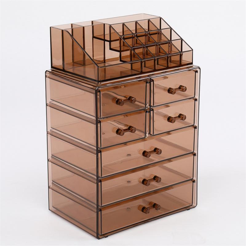 2pcs Cosmetics Storage Rack Shelf Multifunctional Large Capacity Space Saving Organizer With 7