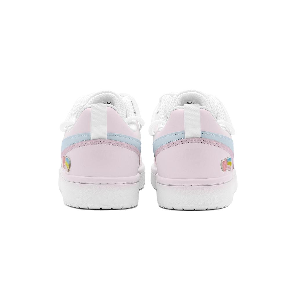 Nike Court Borough Deconstructed Style, Heart Rainbow, Summer Waterdrop Low Top Skateboard Shoes GS Pink Blue BQ5448-100(TeamS-S-BOX)