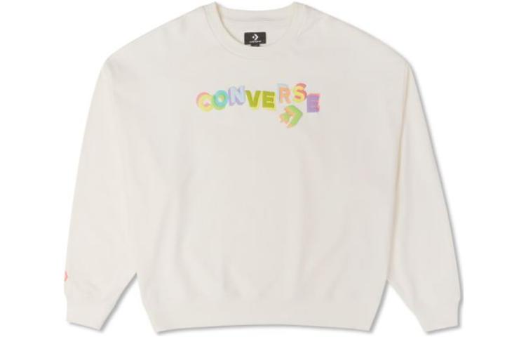Converse Sweatshirts Women s Milk White Crew Neck Moderate Regular 10025069-A01 M