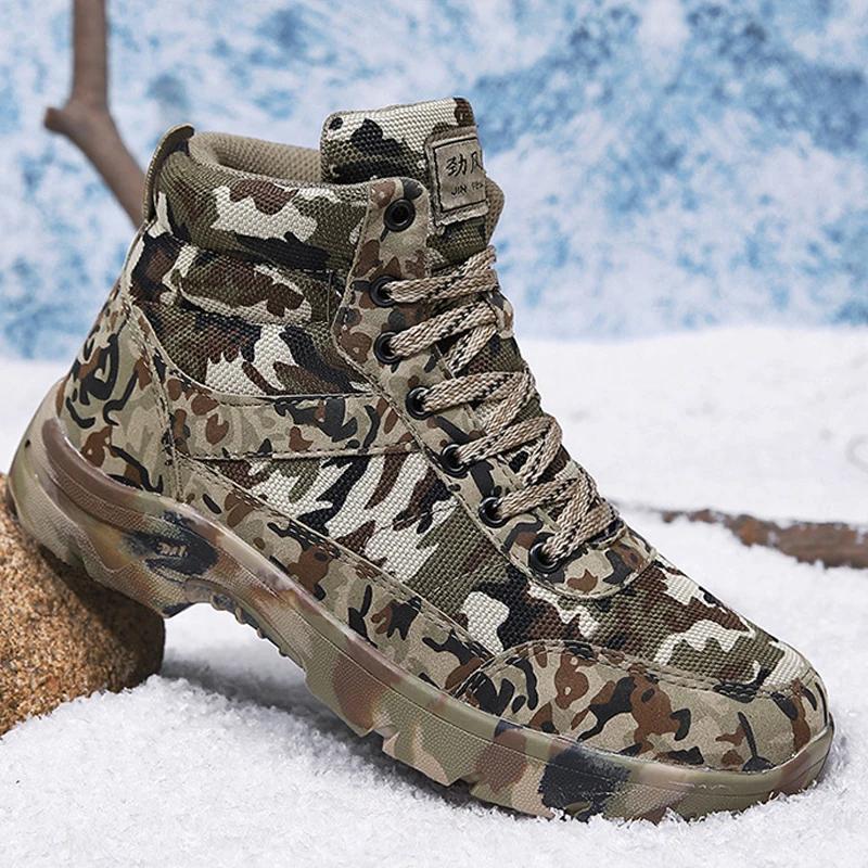 Men'S Boots Winter Combat Shoes For Men Outdoor Sport Climb Mountains Cross Country Camouflage Men Sneakers Masculinos