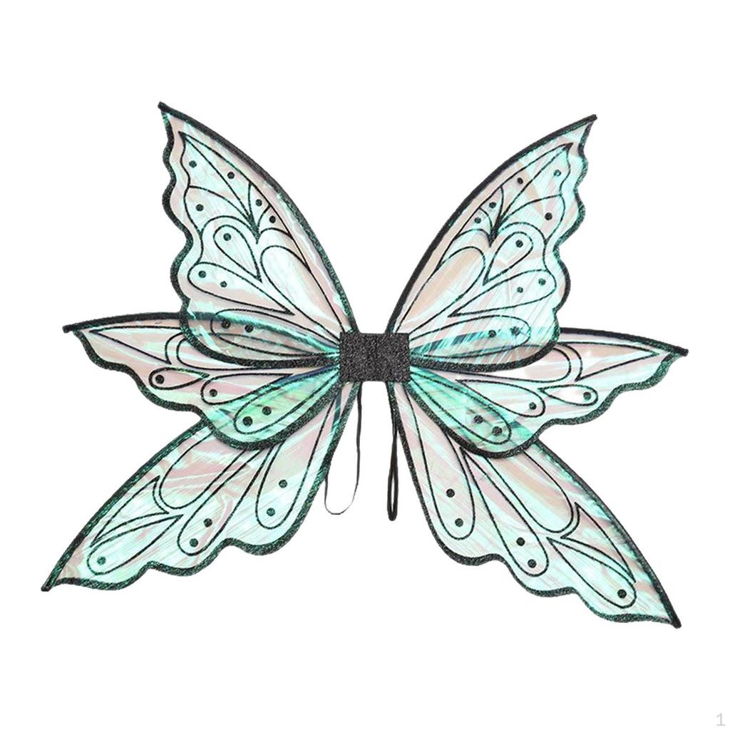 Fairy Wing Costume Dress up Photo Prop Girls Women Angel for Party Carnival 60cmx50cm Argent