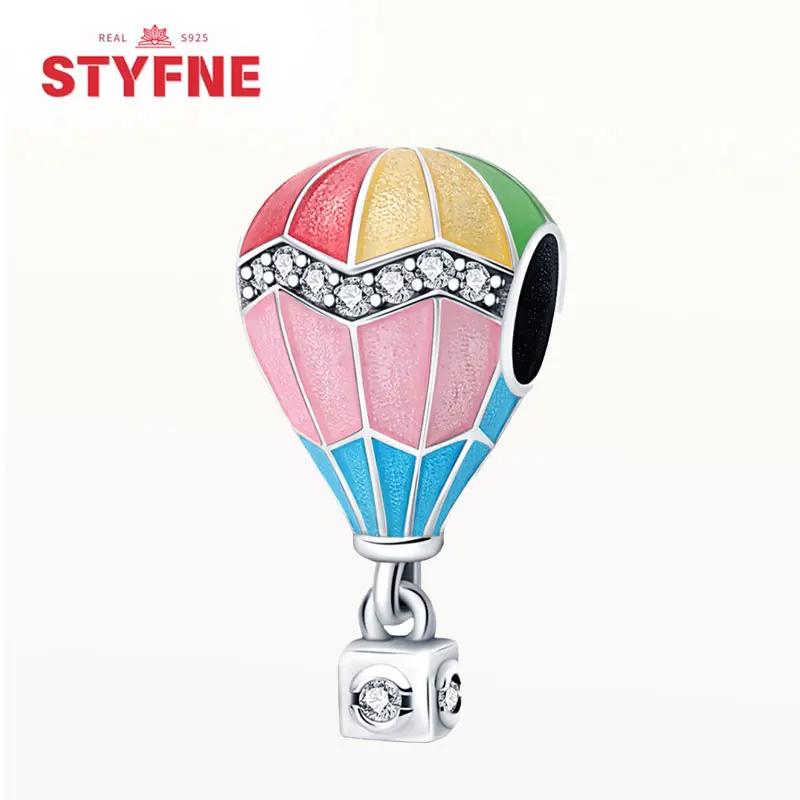 Charme Série Montgolfière en Cuivre Perles Colorées Convient aux Bracelets Originaux Pour Femmes Bijoux de Luxe DIY Cadeaux Assortiment Quotidien