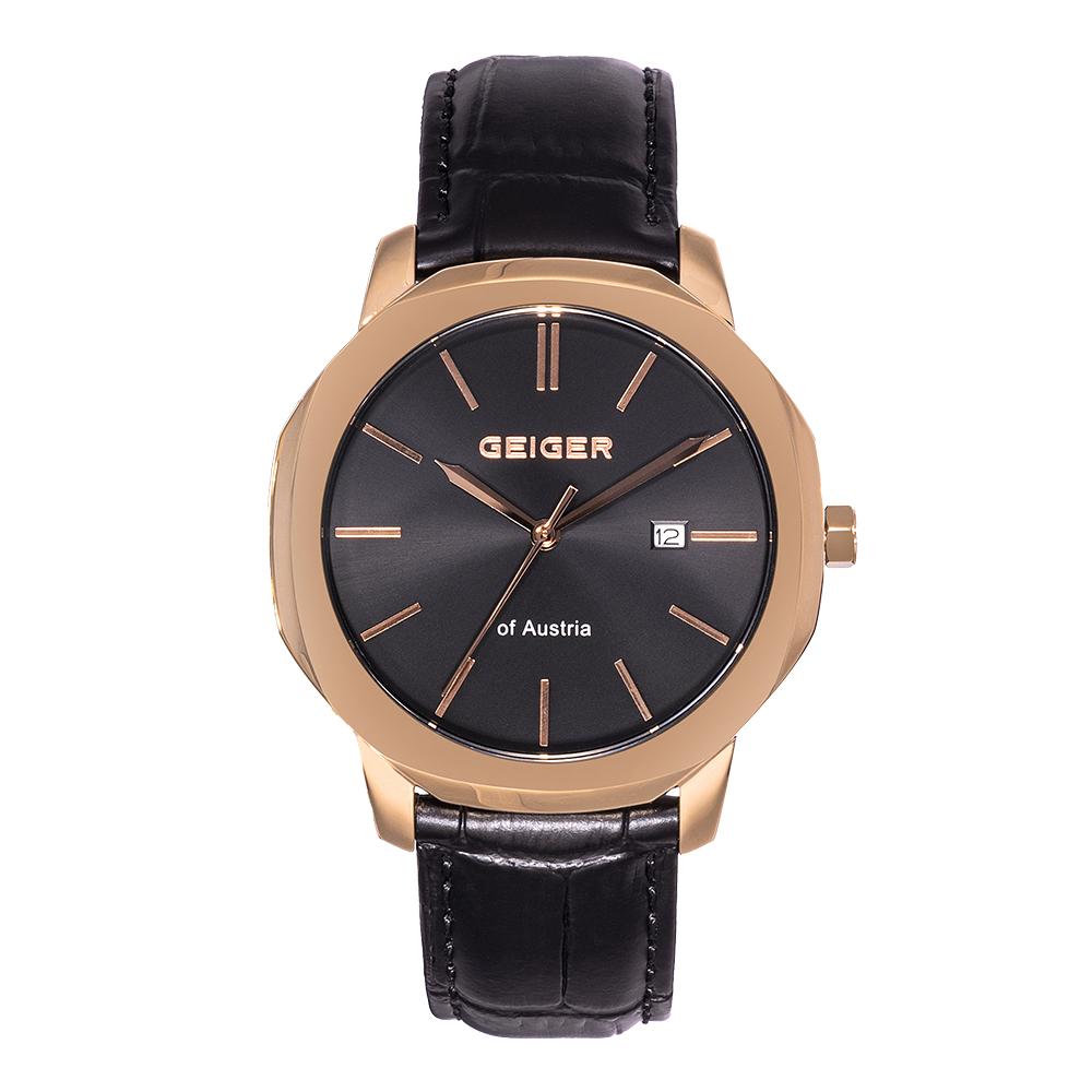 Gaigeo Ge1263Rgbk_M Men'S Classic Leather Watch
