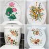 1pc Flower Toilet Stickers Bathroom Seat Cover Sticker Self-adhesive Removable Waterproof PVC Sticker Refrigerator Posters