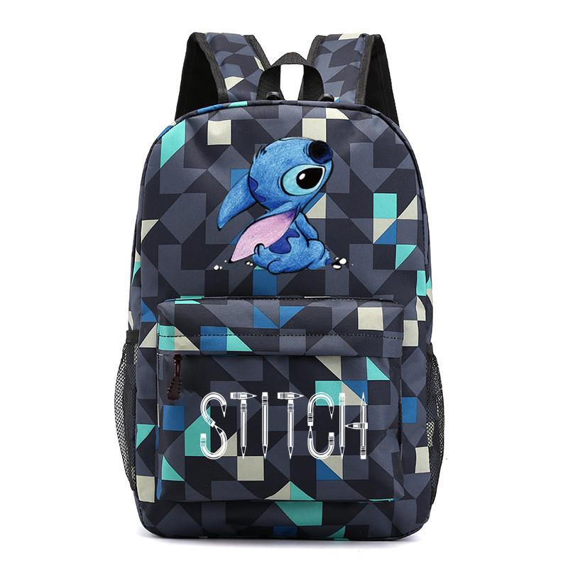 Urban Chic Disney Stitch Backpack Black Canvas Large Capacity Breathable Waterproof